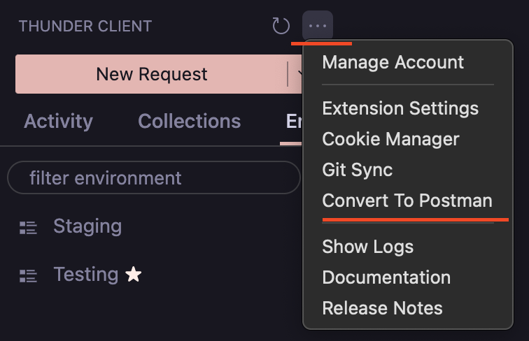 Thunder Client Postman Export